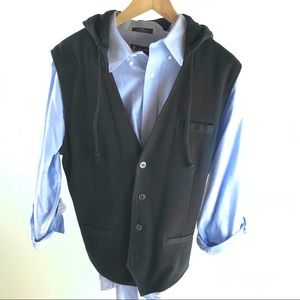 ROCK&REPUBLIC knit vest with hood-XXL